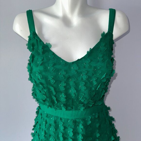 Eva Franco Anthropologie Hanya Textured Dress Green Floral Womens size 0 - Picture 6 of 6